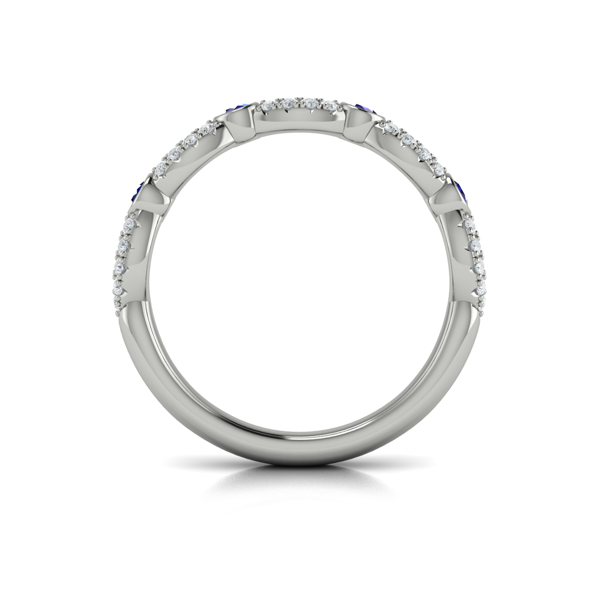 Diamond and Sapphire Cascade Band