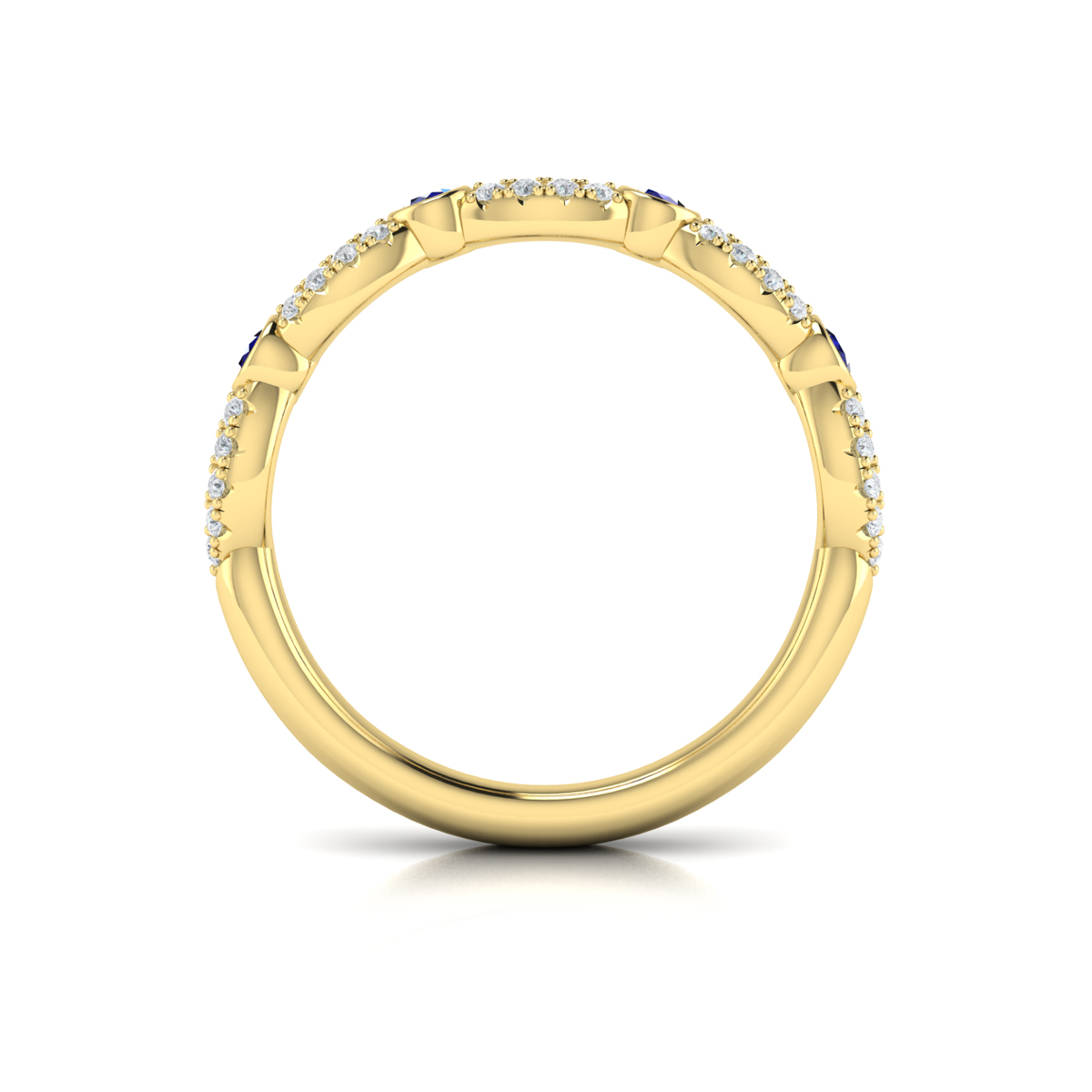 Diamond and Sapphire Cascade Band