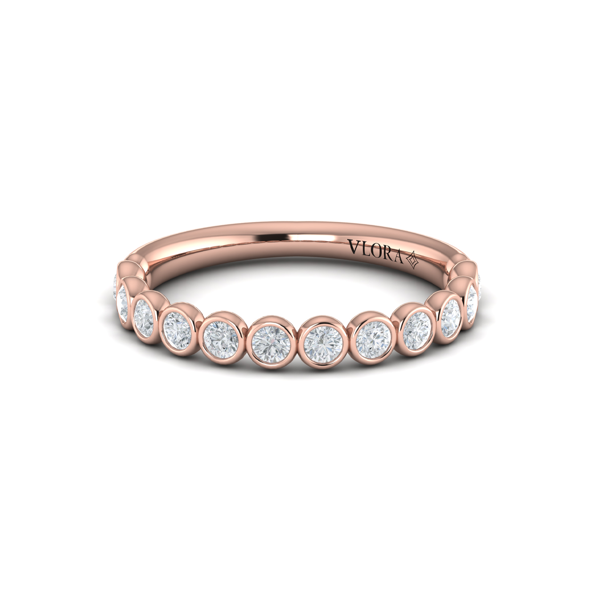 Slim Bezel-Set Stackable Band