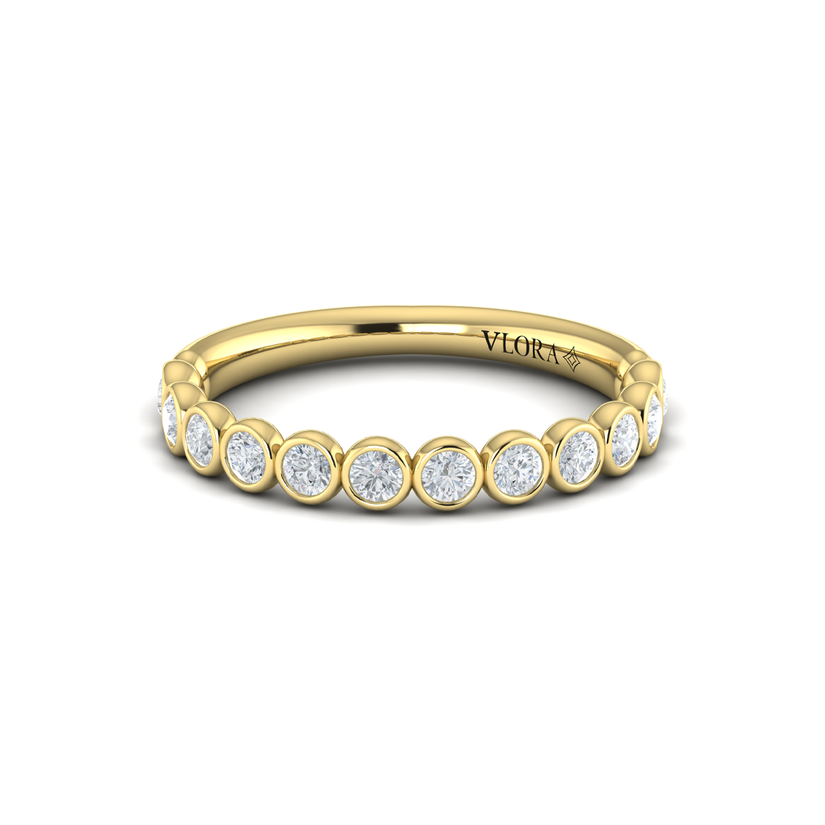 Slim Bezel-Set Stackable Band