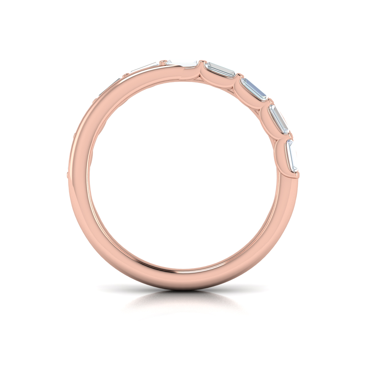 Crossed Baguette Stackable Band
