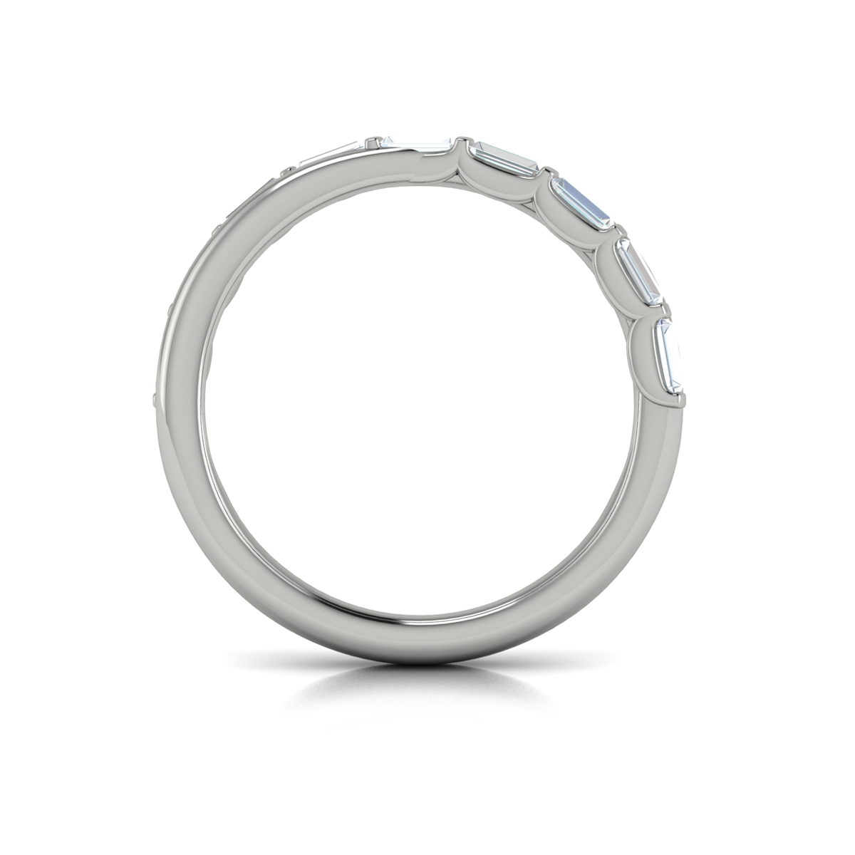 Crossed Baguette Stackable Band