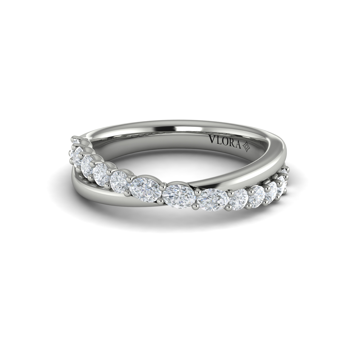 Crossed Oval Stackable Band