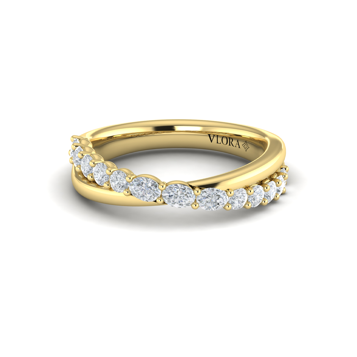 Crossed Oval Stackable Band