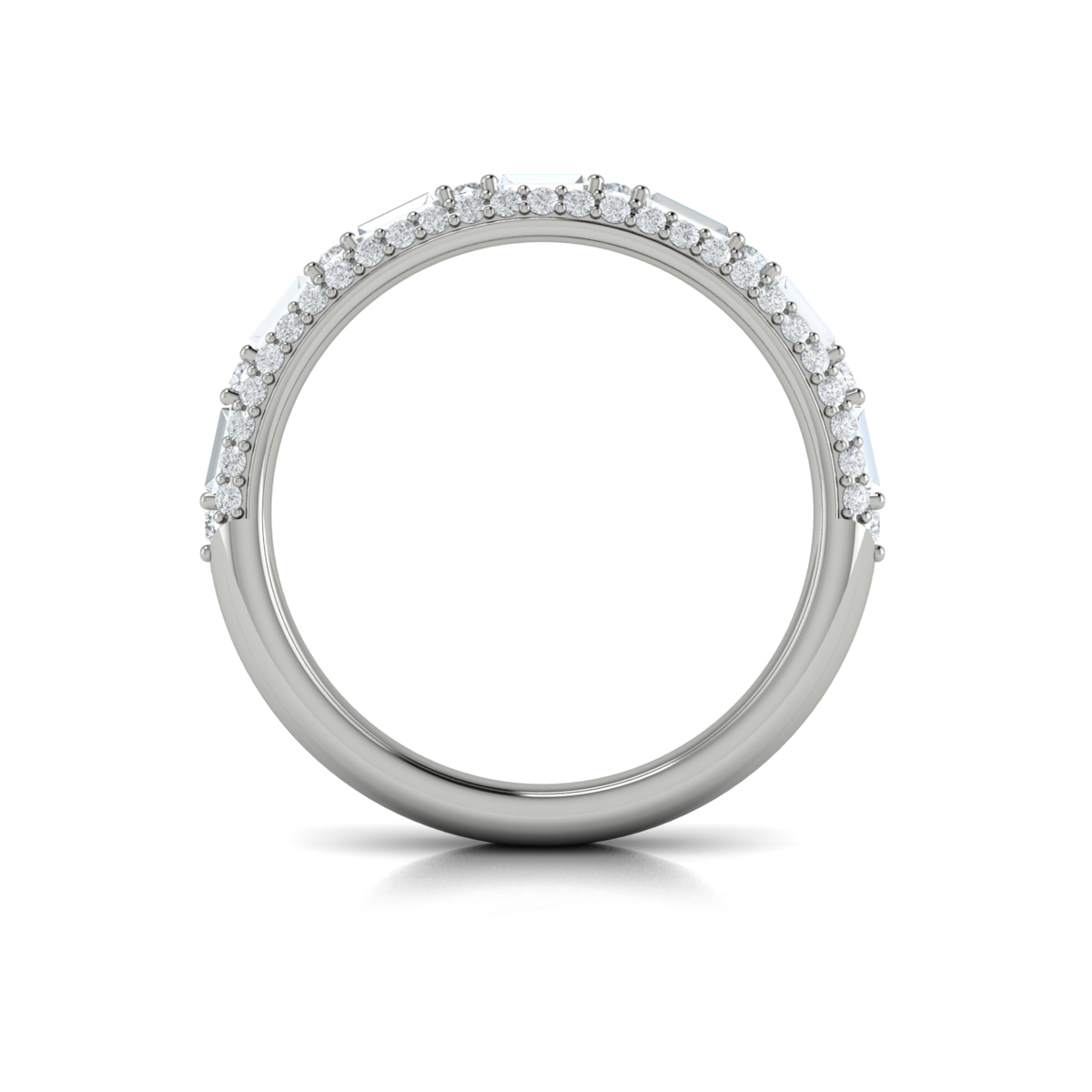 Baguette Domed Stackable Band