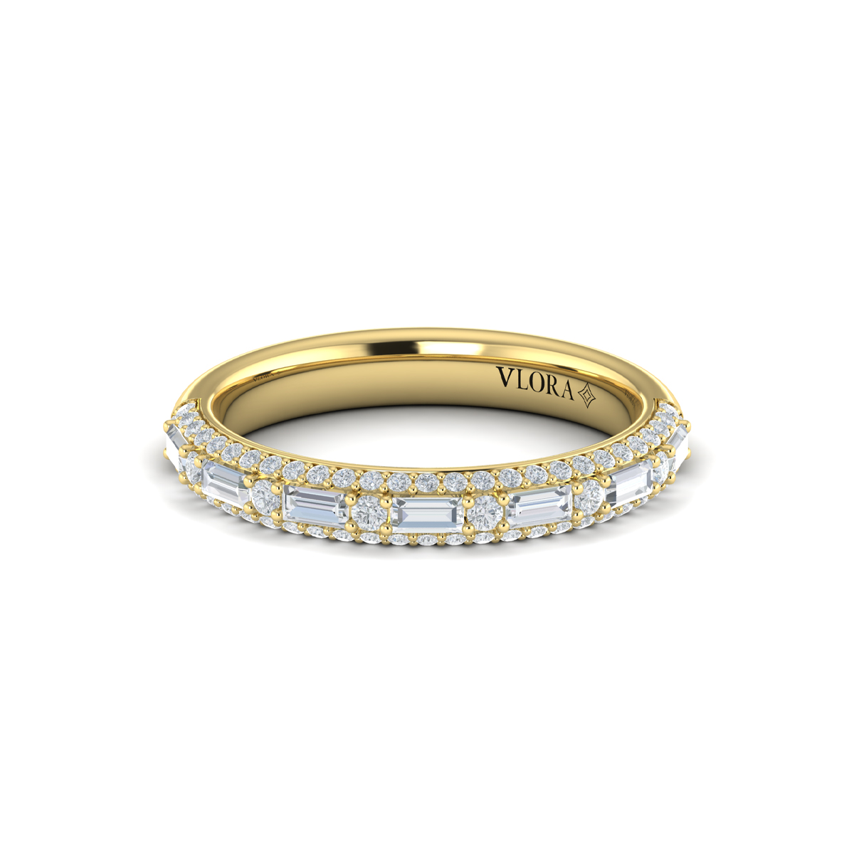 Baguette Domed Stackable Band