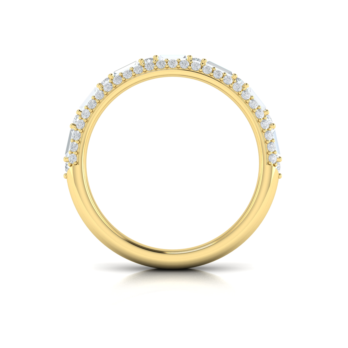 Baguette Domed Stackable Band