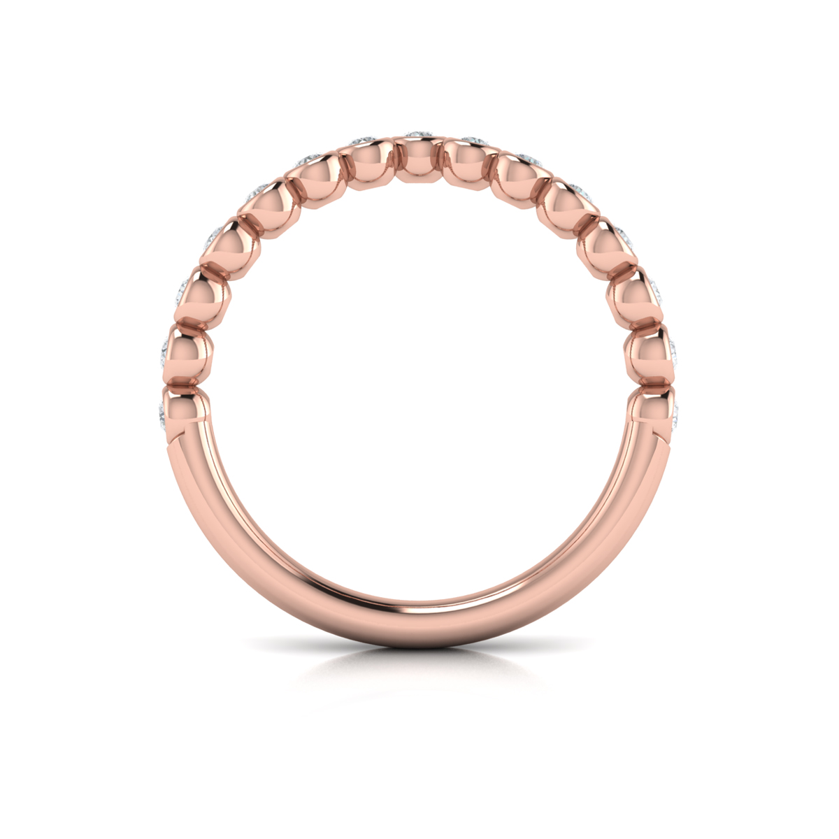 Bezel-Set Chevron Contoured Band
