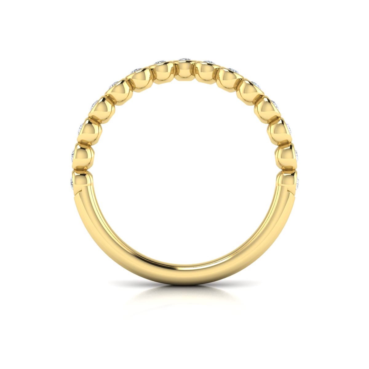 Bezel-Set Chevron Contoured Band