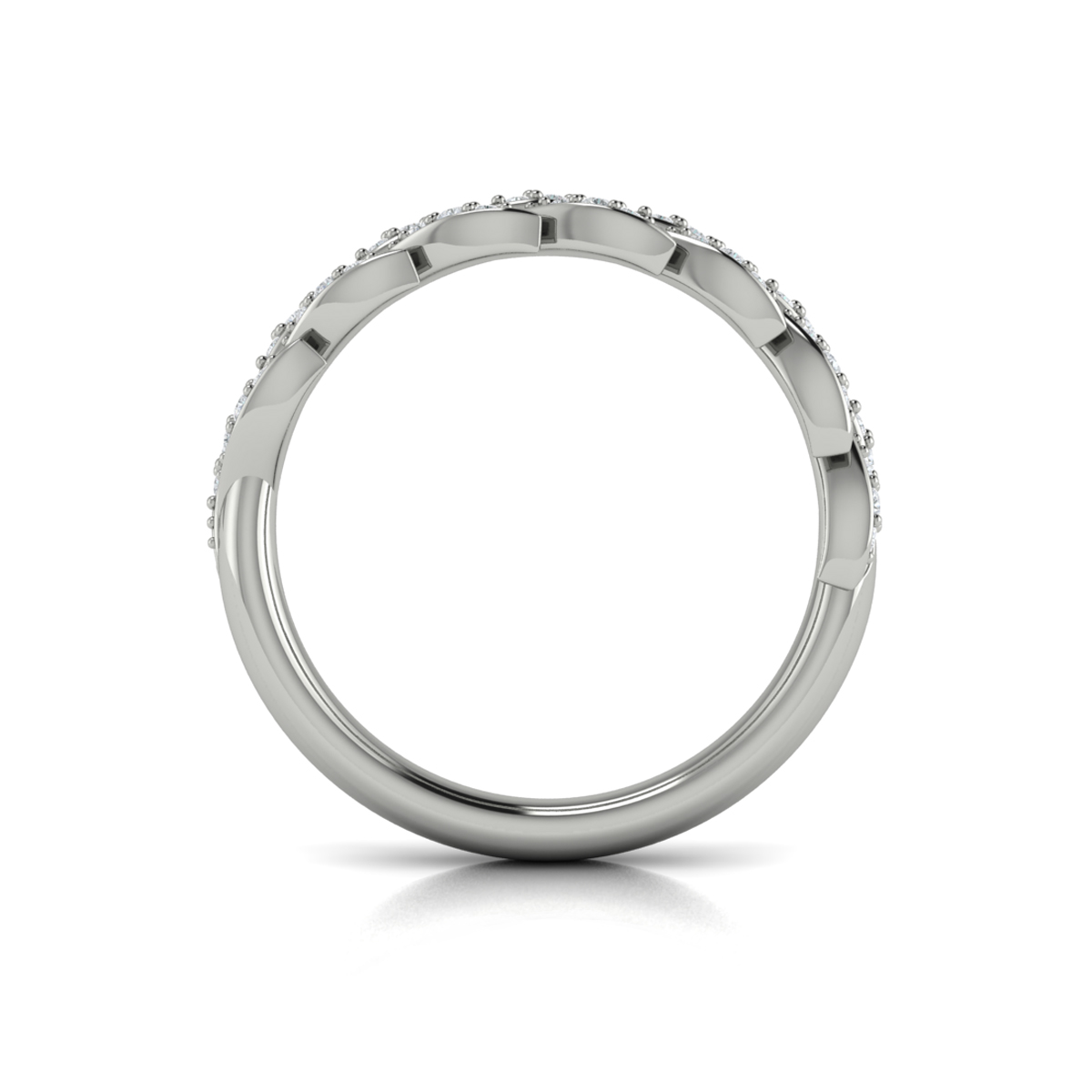 Pave Wheat Stackable Band