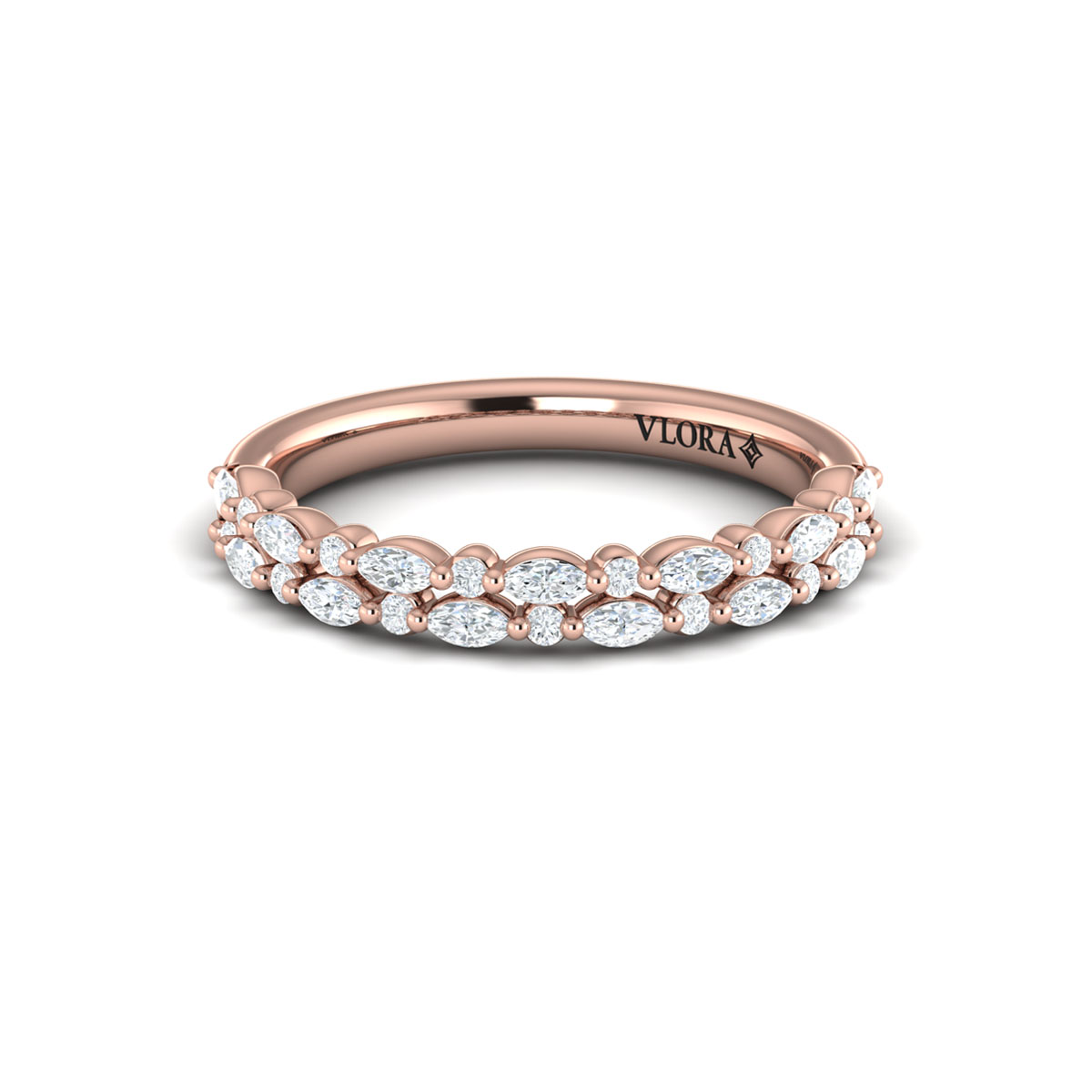 Marquise and Round Stackable Band