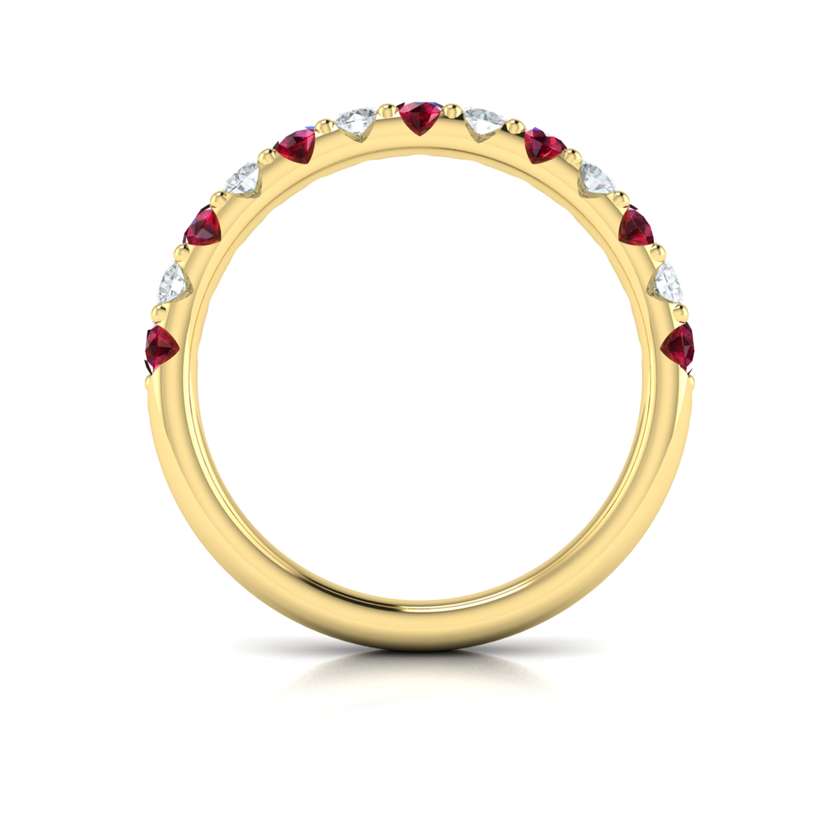 Ruby and Diamond Stackable Band