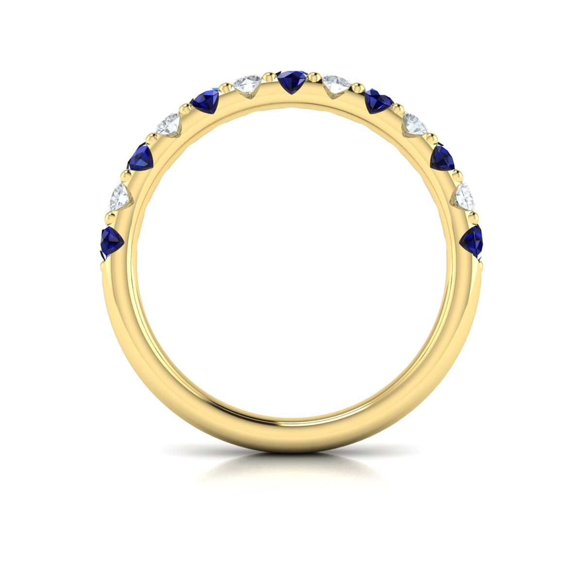 Sapphire and Diamond Stackable Band