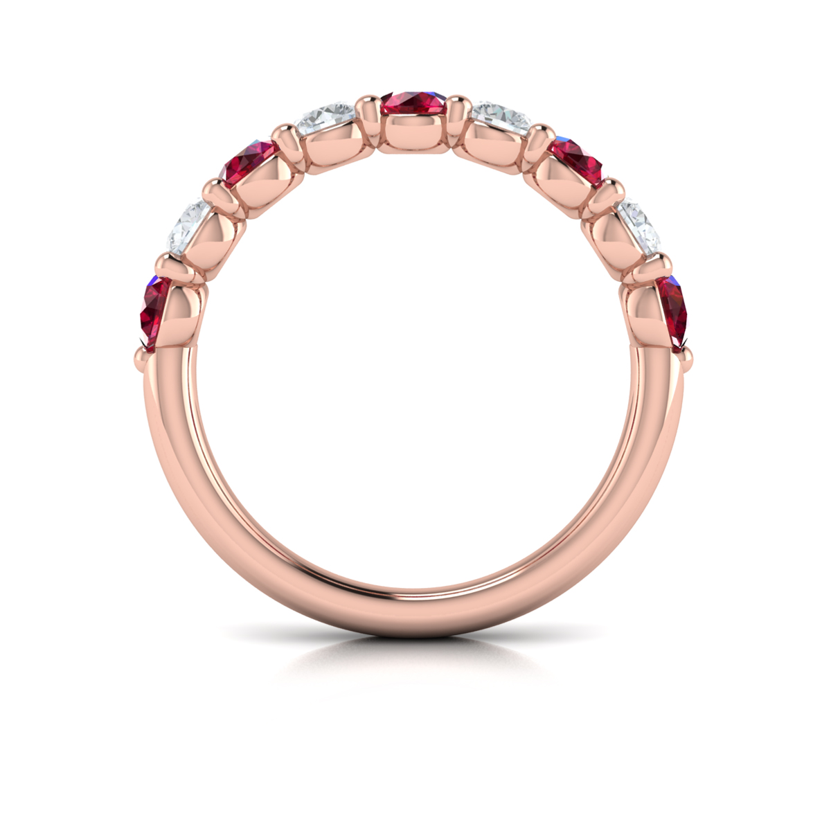 Classic Ruby and Diamond Stackable Band