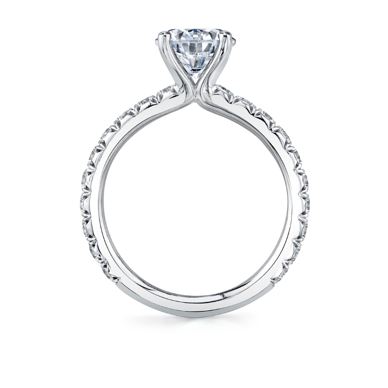 Round Cut Classic Wide Band Engagement Ring - Querida