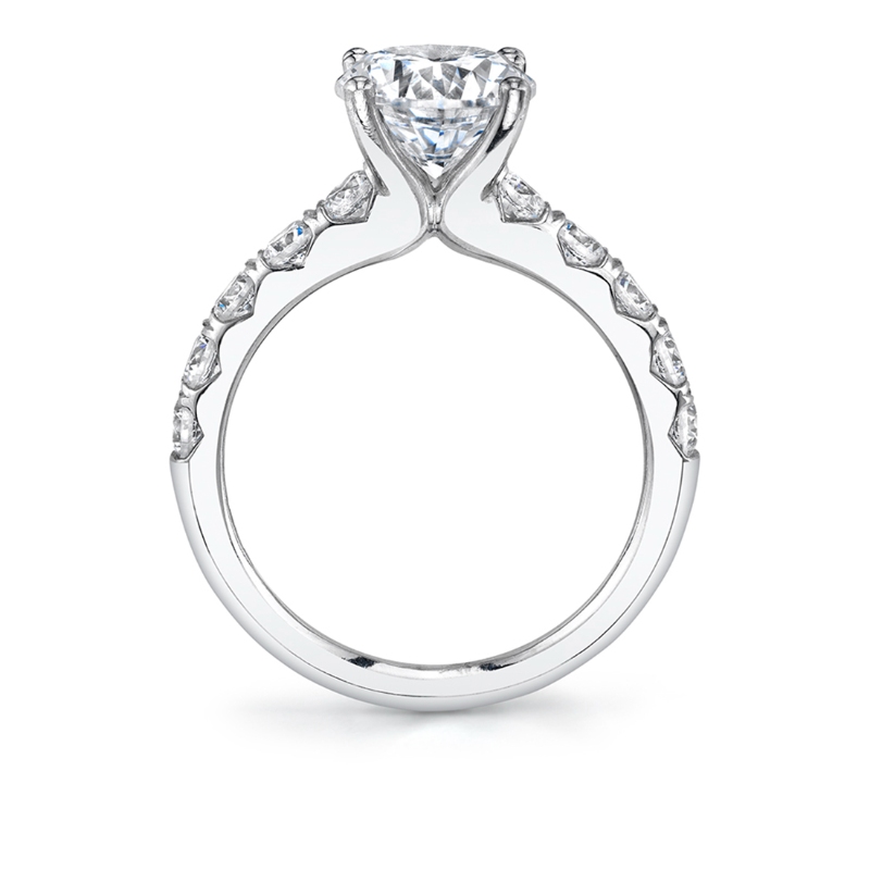 Round Cut Classic Wide Band Engagement Ring - Aloria