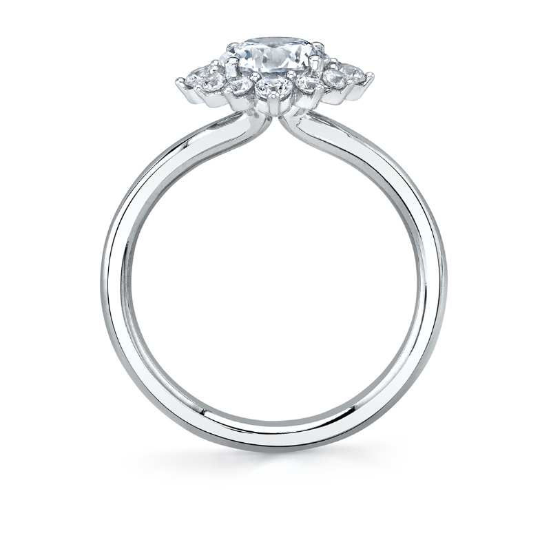 Unique Round Halo Engagement Ring - Farrah