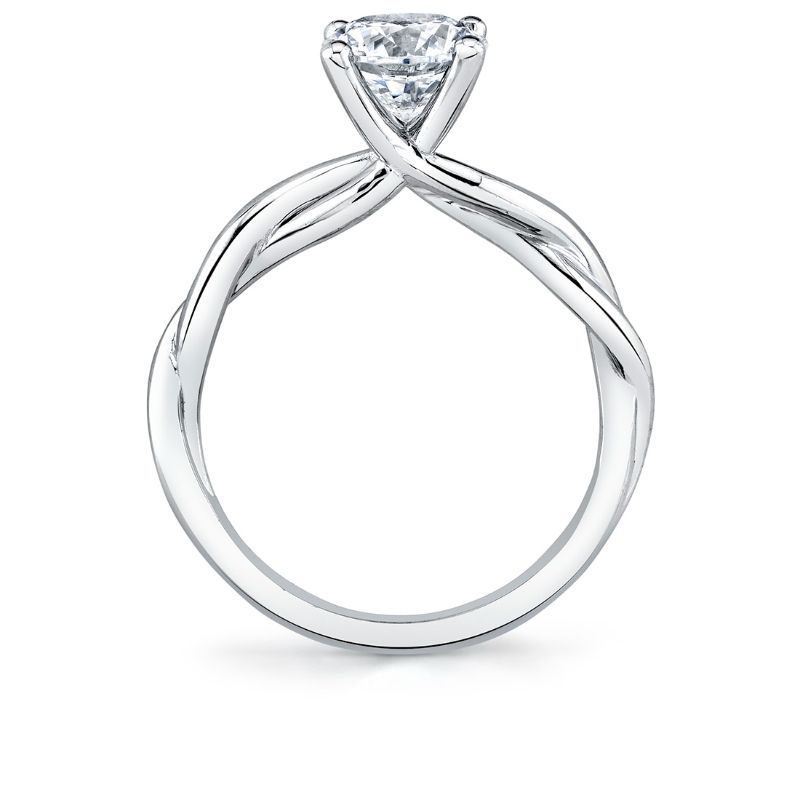 Round Cut Spiral Engagement Ring - Yasmine