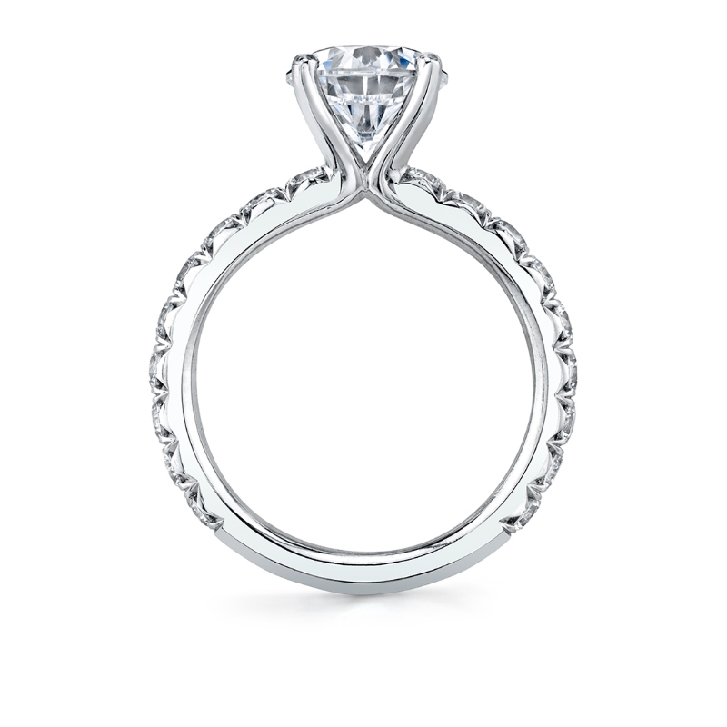 Round Cut Classic Wide Band Engagement Ring - Marlise